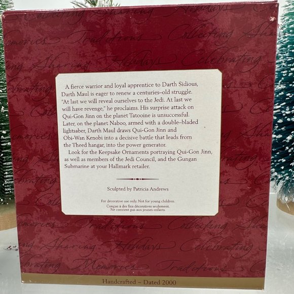 Hallmark Keepsake Ornament Star Wars Darth Maul Figurine Christmas Holiday 2000 - Picture 2 of 9